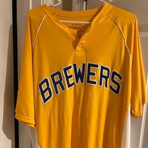 Augusta Sportswear Milwaukee Brewers Walsh #43 Yellow Embroidered Jersey Size XL